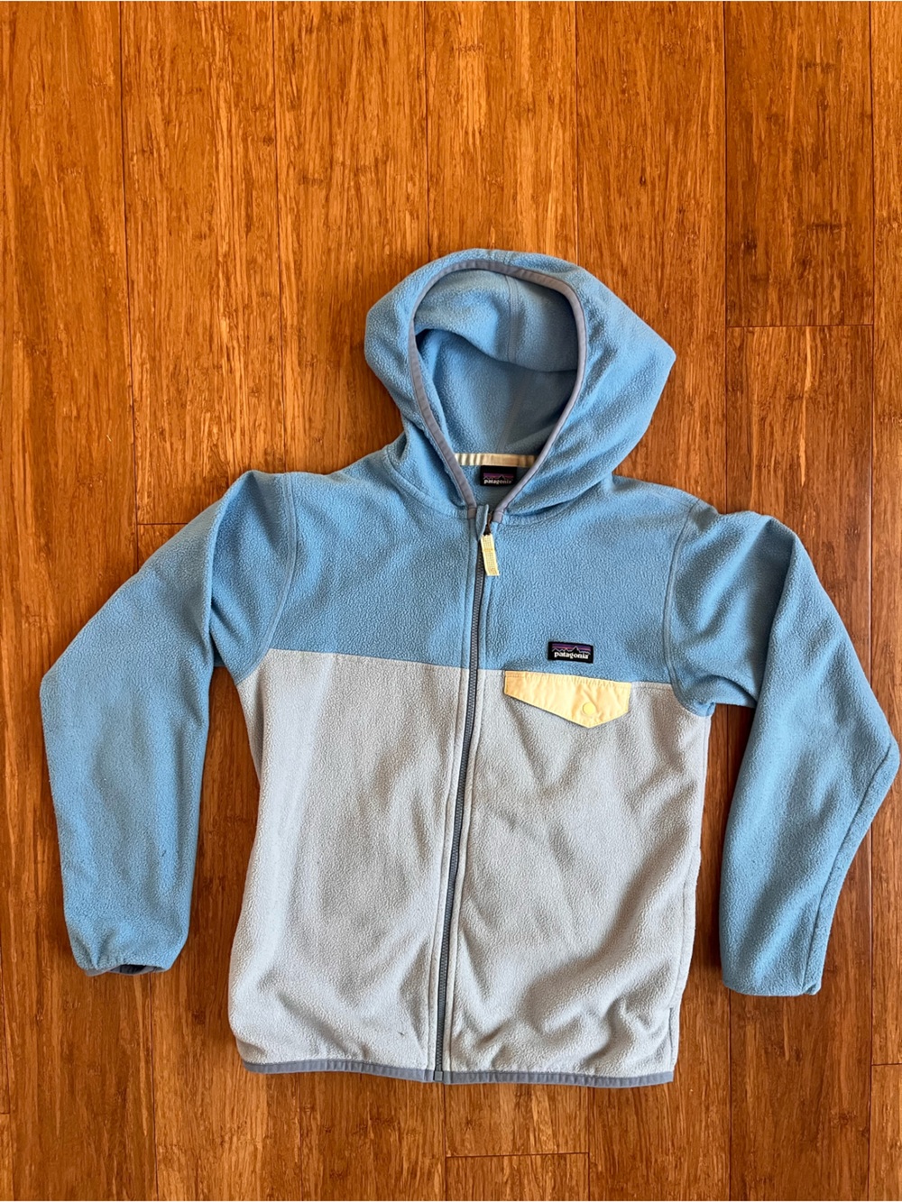 Patagonia Kids Medium 10 Light Blue Fleece Hoodie